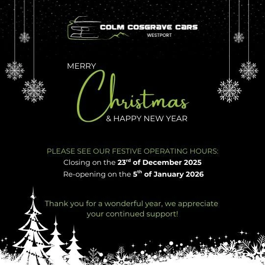 Christmas Operating Hours at Colm Cosgrave Cars